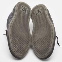 مملوكة مسبقًا Louis Vuitton Black Damier Graphite Fabric and Leather Offshore Sneakers Size 42