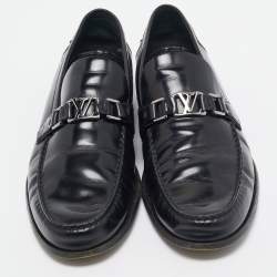 Louis Vuitton Black Leather Slip On Loafers Size 46