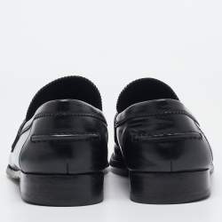 Louis Vuitton Black Leather Slip On Loafers Size 46