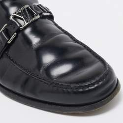 Louis Vuitton Black Leather Slip On Loafers Size 46