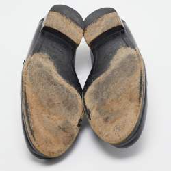 Louis Vuitton Black Leather Slip On Loafers Size 46