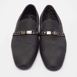 Louis Vuitton Black Satin Slip On Loafers Size 42.5
