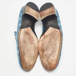 Louis Vuitton Blue Monogram Denim Souliers Club Oxford Loafers Size 43