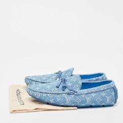 Louis Vuitton Blue Denim Driver  Loafers Size 45