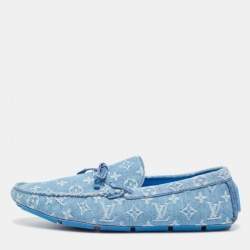 Louis Vuitton Blue Denim Driver  Loafers Size 45