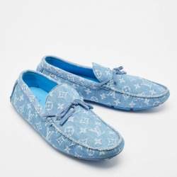 Louis Vuitton Blue Denim Driver  Loafers Size 45