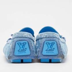 Louis Vuitton Blue Denim Driver  Loafers Size 45