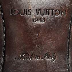 Pre Owned Louis Vuitton Brown Leather Ankle Boots Size 41