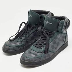 مملوكة مسبقًا Louis Vuitton Grey/Black Monogram Canvas and Leather Rivoli Sneakers Size 43