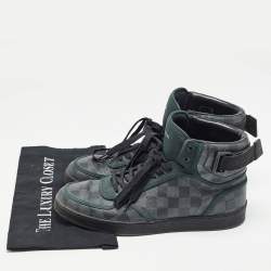 مملوكة مسبقًا Louis Vuitton Grey/Black Monogram Canvas and Leather Rivoli Sneakers Size 43