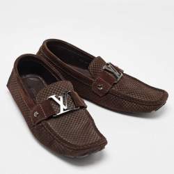 Louis Vuitton Brown Suede Monte Carlo Slip On Loafers Size 40