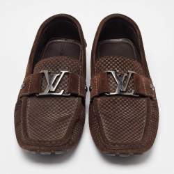 Louis Vuitton Brown Suede Monte Carlo Slip On Loafers Size 40
