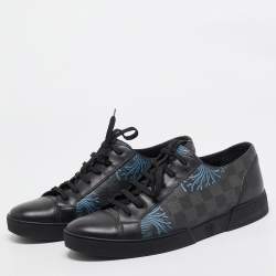 Louis Vuitton Black Canvas and Leather Match Up Sneakers Size 42.5