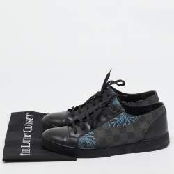 Louis Vuitton Black Canvas and Leather Match Up Sneakers Size 42.5