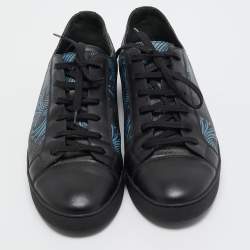 Louis Vuitton Black Canvas and Leather Match Up Sneakers Size 42.5