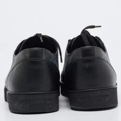 Louis Vuitton Black Canvas and Leather Match Up Sneakers Size 42.5