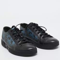Louis Vuitton Black Canvas and Leather Match Up Sneakers Size 42.5