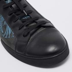Louis Vuitton Black Canvas and Leather Match Up Sneakers Size 42.5