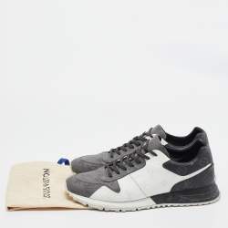 Louis Vuitton White/Grey Monogram Canvas Run Away Sneakers Size 44.5