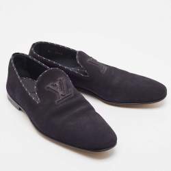 Louis Vuitton Blue Suede Slip On Loafers Size 40.5