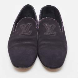 Louis Vuitton Blue Suede Slip On Loafers Size 40.5