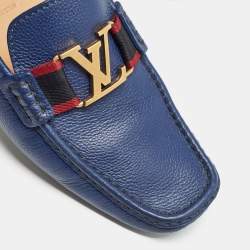 Louis Vuitton Blue Leather Monte Carlo Loafers Size 42.5