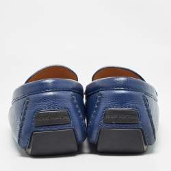Louis Vuitton Blue Leather Monte Carlo Loafers Size 42.5