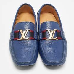 Louis Vuitton Blue Leather Monte Carlo Loafers Size 42.5