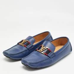 Louis Vuitton Blue Leather Monte Carlo Loafers Size 42.5