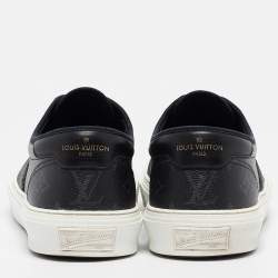 Louis Vuitton Grey/Black Monogram Canvas and Leather Low Top Sneakers Size 42.5