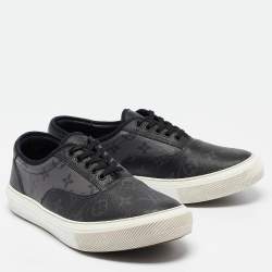 Louis Vuitton Grey/Black Monogram Canvas and Leather Low Top Sneakers Size 42.5