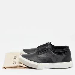 Louis Vuitton Grey/Black Monogram Canvas and Leather Low Top Sneakers Size 42.5