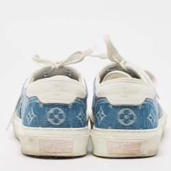 Louis Vuitton Blue Monogram Denim Lace Up Sneakers Size 41.5