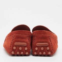 Louis Vuitton Red Suede Hockenheim Loafers Size 45
