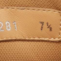Pre Owned Louis Vuitton White/Brown Monogram Leather Beverley Sneakers Size 41.5