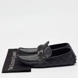 مملوكة مسبقًا Louis Vuitton Grey Leather  and Canvas Hockenheim Loafers Size 42.5