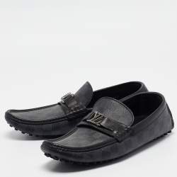 مملوكة مسبقًا Louis Vuitton Grey Leather  and Canvas Hockenheim Loafers Size 42.5