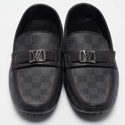 مملوكة مسبقًا Louis Vuitton Grey Leather  and Canvas Hockenheim Loafers Size 42.5