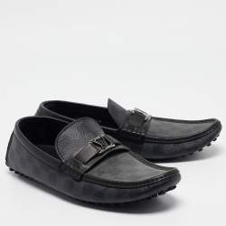 مملوكة مسبقًا Louis Vuitton Grey Leather  and Canvas Hockenheim Loafers Size 42.5