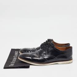 Pre Owned Louis Vuitton Black Brogues Leather Lace Up Derby Size 43