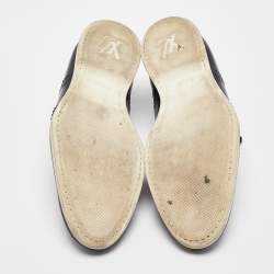 Pre Owned Louis Vuitton Black Brogues Leather Lace Up Derby Size 43