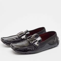 Louis Vuitton Black Patent Leather Monte Carlo Loafers Size 40.5