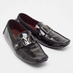 Louis Vuitton Black Patent Leather Monte Carlo Loafers Size 40.5