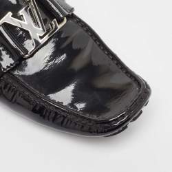 Louis Vuitton Black Patent Leather Monte Carlo Loafers Size 40.5