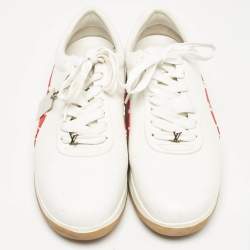 Louis Vuitton White/Monogram Canvas and Leather Low Top Sneakers Size 43
