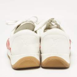 Louis Vuitton White/Monogram Canvas and Leather Low Top Sneakers Size 43