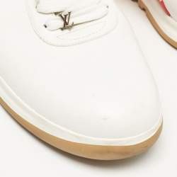 Louis Vuitton White/Monogram Canvas and Leather Low Top Sneakers Size 43
