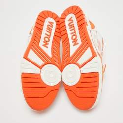 Louis Vuitton Orange Monogram Denim LV Trainer Sneakers Size 40