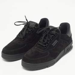 Louis Vuitton Black Suede LV Trainer Sneakers Size 41.5