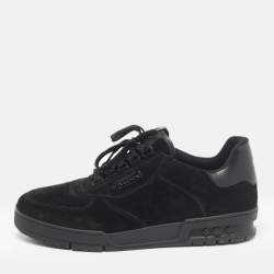 Louis Vuitton Black Suede LV Trainer Sneakers Size 41.5